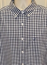Nautica Men  s Wrinkle Free Blue Plaid Long Sleeve Button Down Shirt Size XL