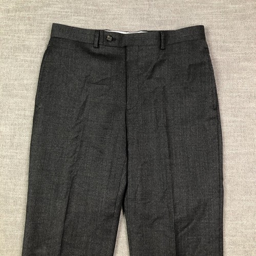 LRL Ralph Lauren Dress Pants Mens 32x30 Gray Wool Flat Front Slacks Classic Fit - Picture 4 of 11