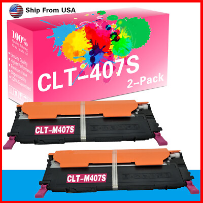 2PK CLT-M407S CLT407S Toner Cartridge Magenta for CLX-3185 CLX-3185FN Printer