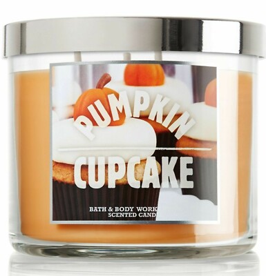 BATH & BODY WORKS PUMPKIN CUPCAKE 3-WICK CANDLE 14.5 oz NEW!