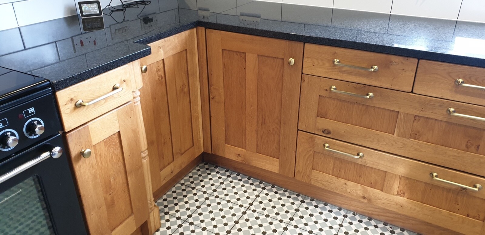 Kitchens units made by Charnwood Kitchens Leicestershire solid oak