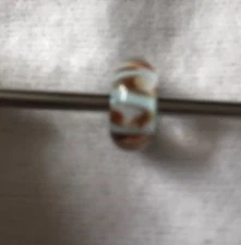 Authentic Trollbeads Blue Brown aquarium bead charm  61312 new