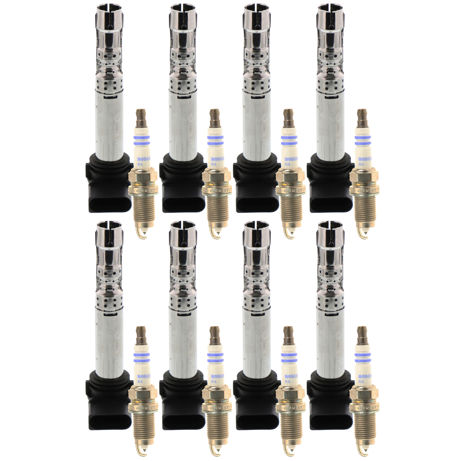 Bosch 8 Ignition Coils  8 Double Platinum Spark Plugs Kit For VW Passat W8