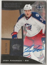 2015-16 Ultimate Collection Auto Rookie #68 Josh Anderson 139/299 Columbus Blue
