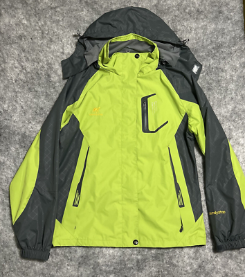 Camdyztop Jacket Womens S Diamond Candy Green Gray Outdoor Rain