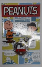 2015 British Virgin Islands 65th Anniversary Peanuts Comic Strip 1$ Coin in Card