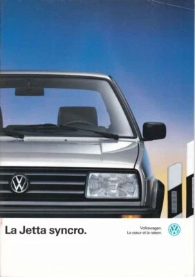 Catalogue Brochure VW Jetta Syncro 01/1989 Belgique en français - Photo 1/2