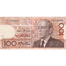 [#377279] Morocco, 100 Dirhams, 1987/AH1407 (1991), ع32ع, EF