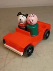 Vintage Little People Play Family A-Frame #990 Red Jeep, with Man & Dog