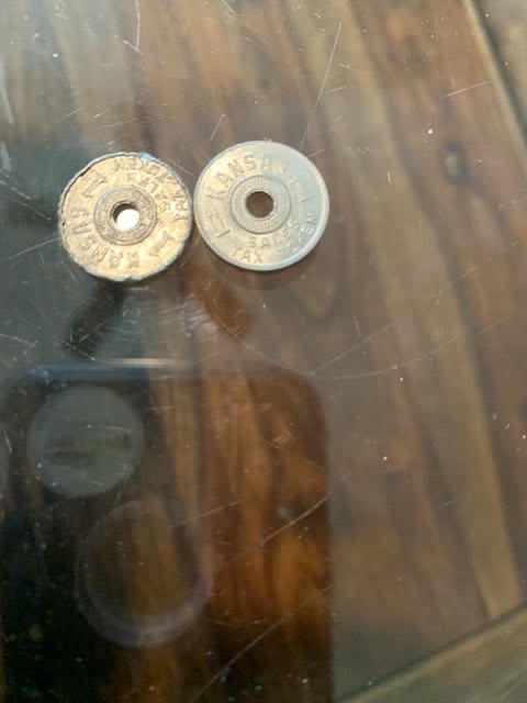 2 Kansas Tax Tokens 1 cent
