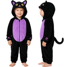 Baby Hooded Romper Boy Girls Halloween One Piece Kids Cat Cosplay Costume Outfit