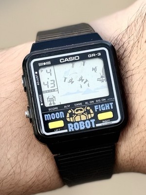 Vintage Casio Moon Fight Robot GR-3 Digital Game Watch Module 477 JDM 1980s Rare