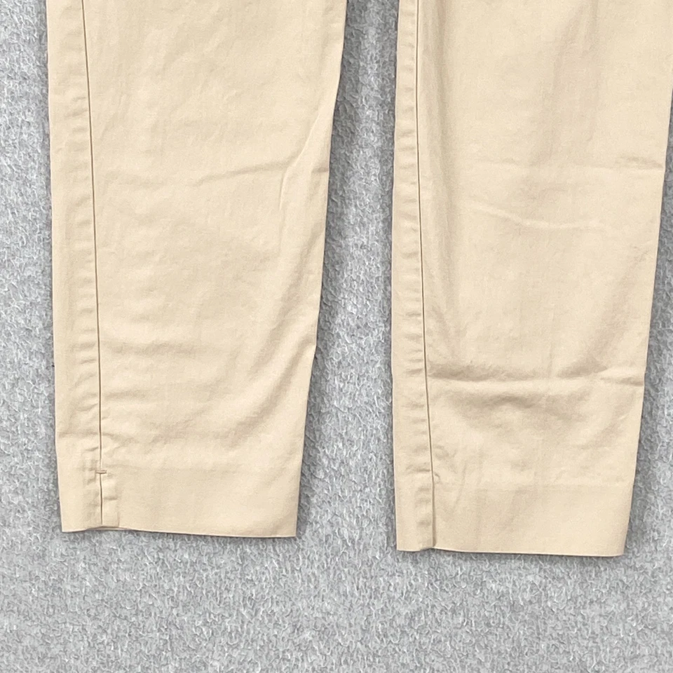 Pantalones para mujer Ann Taylor 4 beige calce Devin tiro medio elásticos cortos chinos carrera Foto 3 de 4
