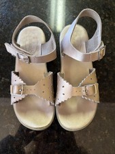 Footmates Girls Sandals Sz 2 Saltwater Rose Gold Buckles Leather Boutique Ariel