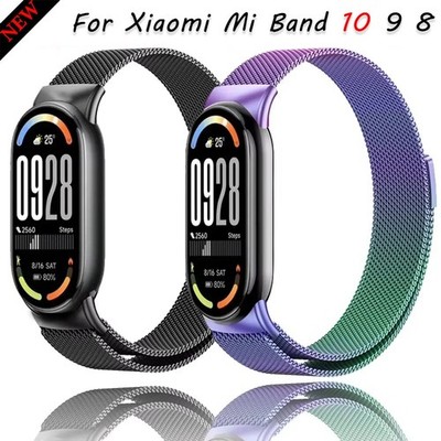 Magnetic Milanese Wrist Strap for Xiaomi Mi Band 10 Band 9 8 Watchband Bracelet