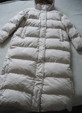 SUPERDRY Maxi Hooded Puffer Coat Longline Winter Beautiful Cream UK16 Never Worn