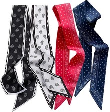 4 Pcs Bag Handbag Handle Ribbon Hair Head Band Neck Scarf For Hair Fashion Sk...