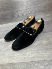 Gucci horsebit velvet black leather  slip on  loafers shoes uk 9 US 10