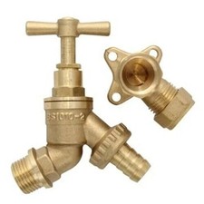 1/2" Outside Garden Brass Tap & Wall Plate Elbow Adaptor Pipe Bib Hose *CHEAP*