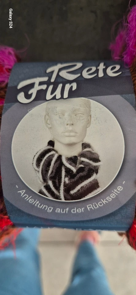 Lana Grossa Rete Fur 103 - 4 x 100 G. plus ein Rest ( Anbruch ) pink rot braun - Bild 2 von 4