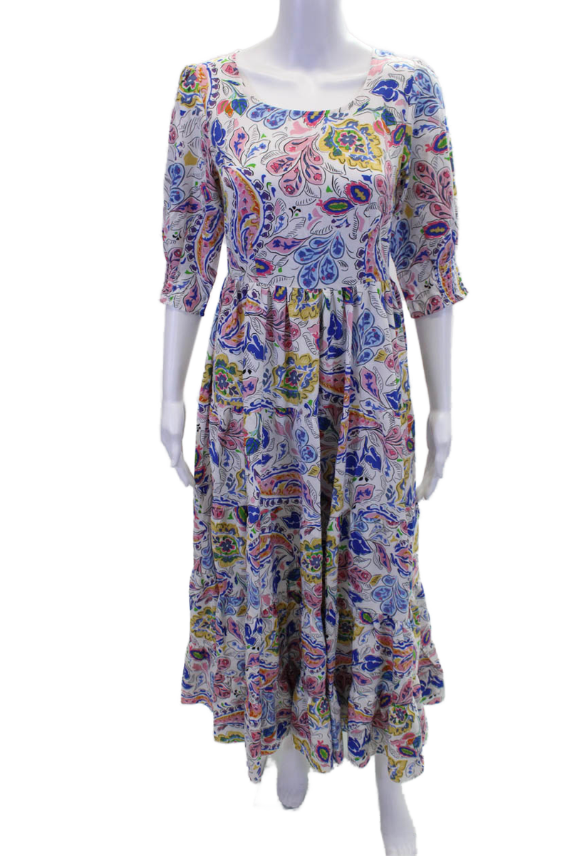 chinese dress ladies Molly Bracken - Puffer Sleeve Loose Printed Dress