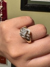 10kt 1ct Princess Cut and Baguette Ring Size 8