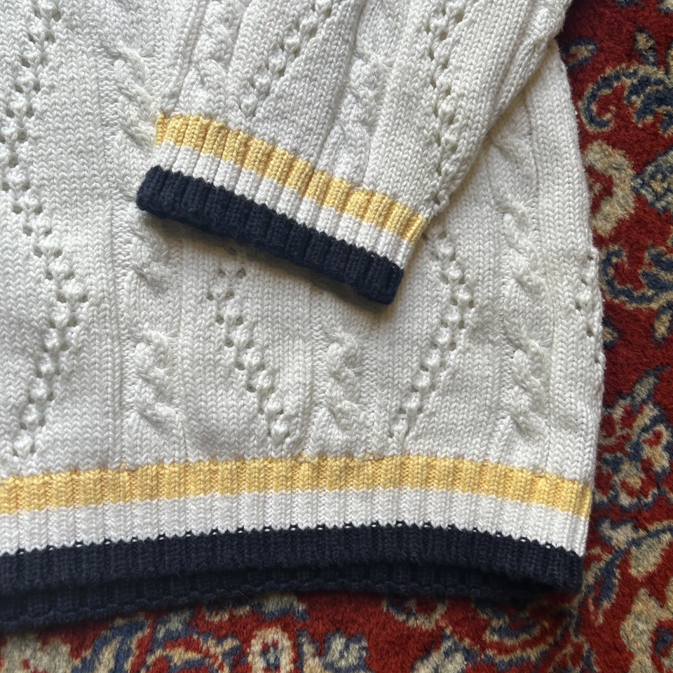 Vtg EP Pro Sweater Womens Medium Cable Knit Preppy Academia Old Money Michigan - Image 4 of 4