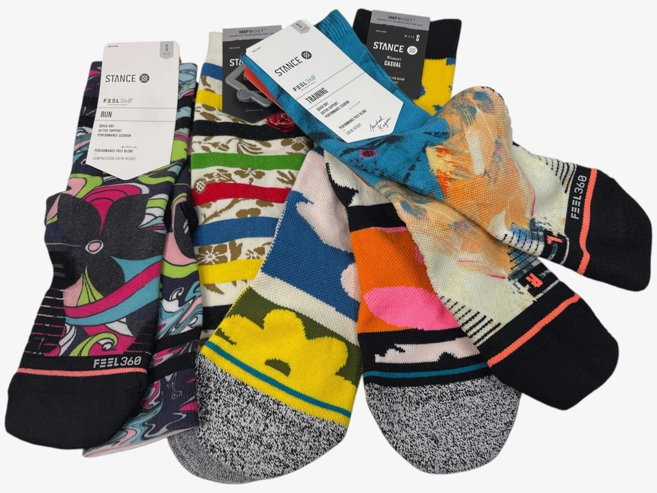 Calcetines Stance para mujer 4 nuevos pares Feel 360 informales Crew talla pequeña 5-7,5 precio de venta sugerido por el fabricante 66 USD Foto 2 de 4