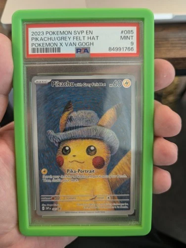 Pokemon - Van Gogh Pikachu with Grey Felt Hat - PSA 9 with protector