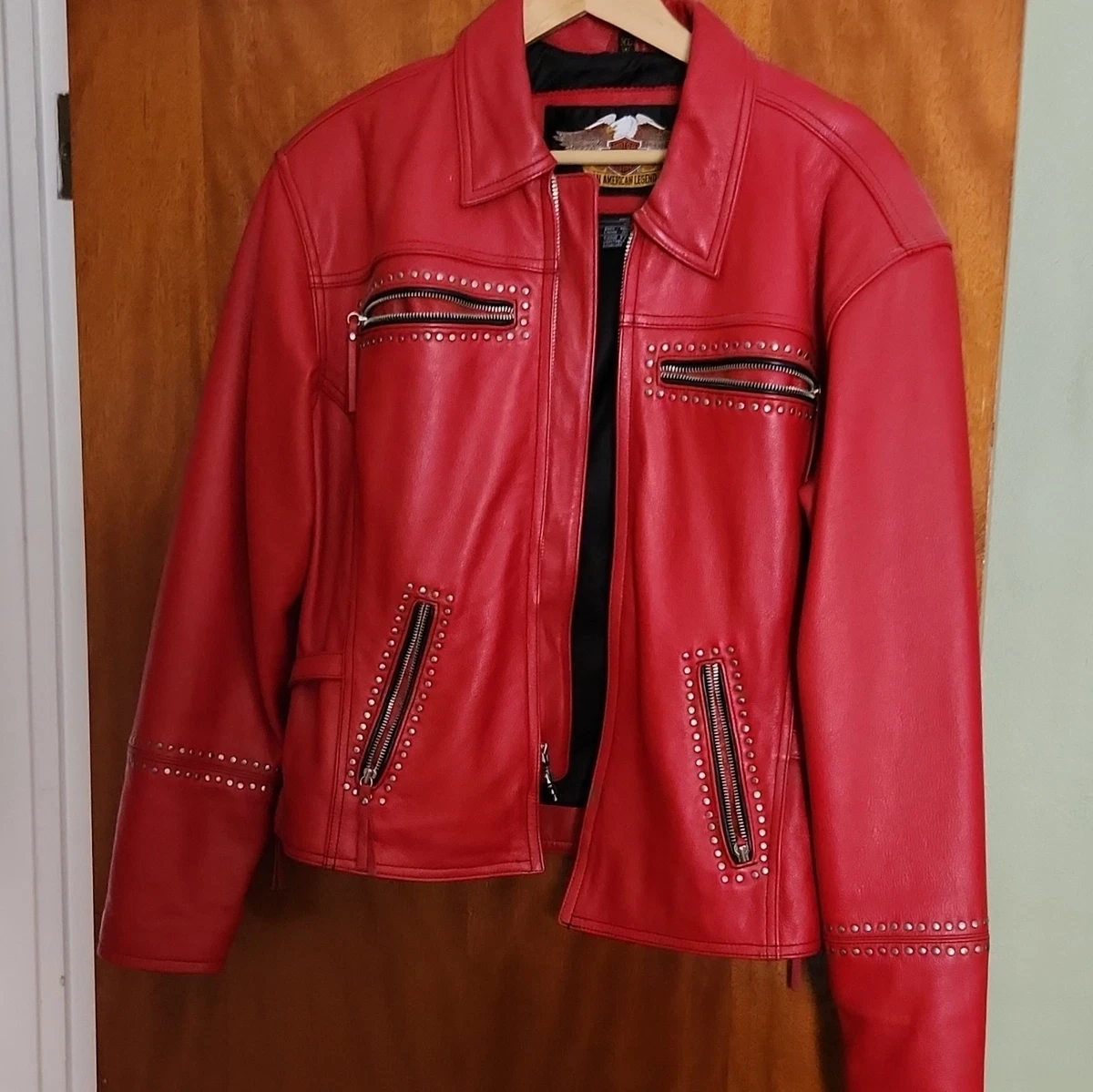 Harley-Davidson Leather Outer Shell Red Coats, Jackets & Vests for