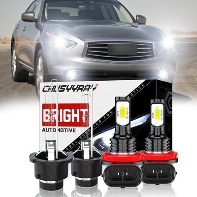 Fit Infiniti M37 2011-2013 HID Headlight  High/Low Beam Fog Light Bulb Combo