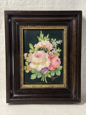 Tableau peinture et émail sur porcelaine signé M Porteron Limoges - Photo 1/4