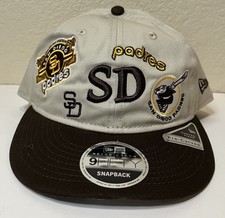 New Era San Diego Padres Scattered Retro Crown 9FIFTY SnapBack Hat Cream/ Brown