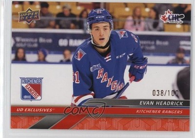 2024-25 Upper Deck CHL Exclusives 38/100 Evan Headrick #265 e0y