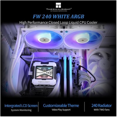 FW240 White ARGB Water Cooler for AMD:AM4/AM5/Intel
