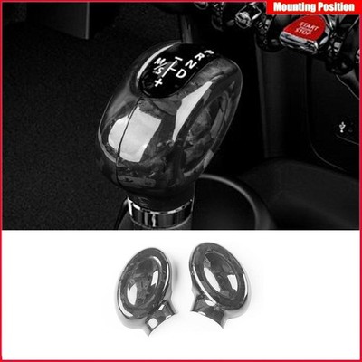 For Mini Cooper F54 F55 F56 F57 Forged Carbon Fiber Gear Shift Knob Cover Trim