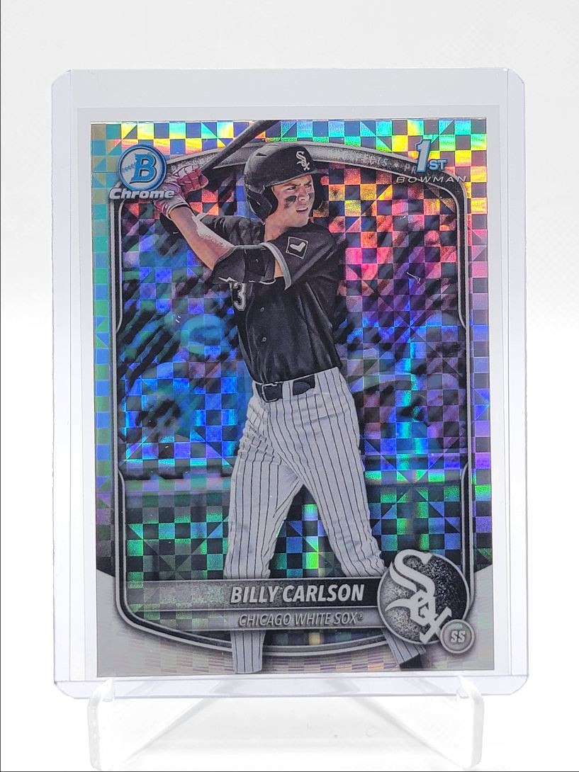 BILLY CARLSON 2025 BOWMAN CHROME DRAFT 1ST X-FRACTOR WHITE SOX Q4450