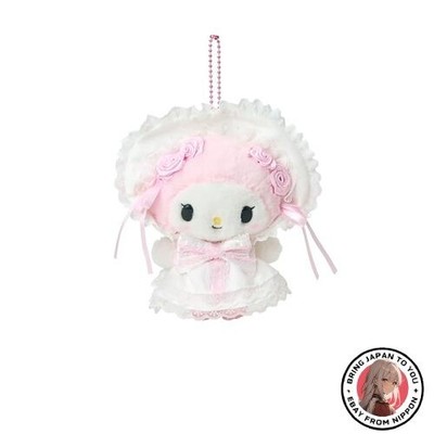 Sanrio My Melody White Frill Mascot Holder Plush Keychain 010014