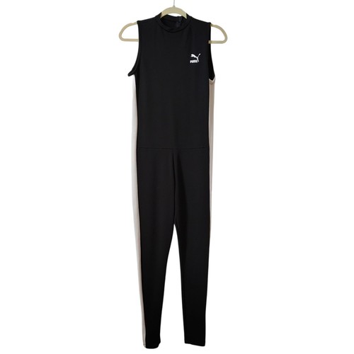 Puma Women's Black Sleeveless Jumpsuit Activewear Workout Yoga Sportswear - Picture 1 of 6