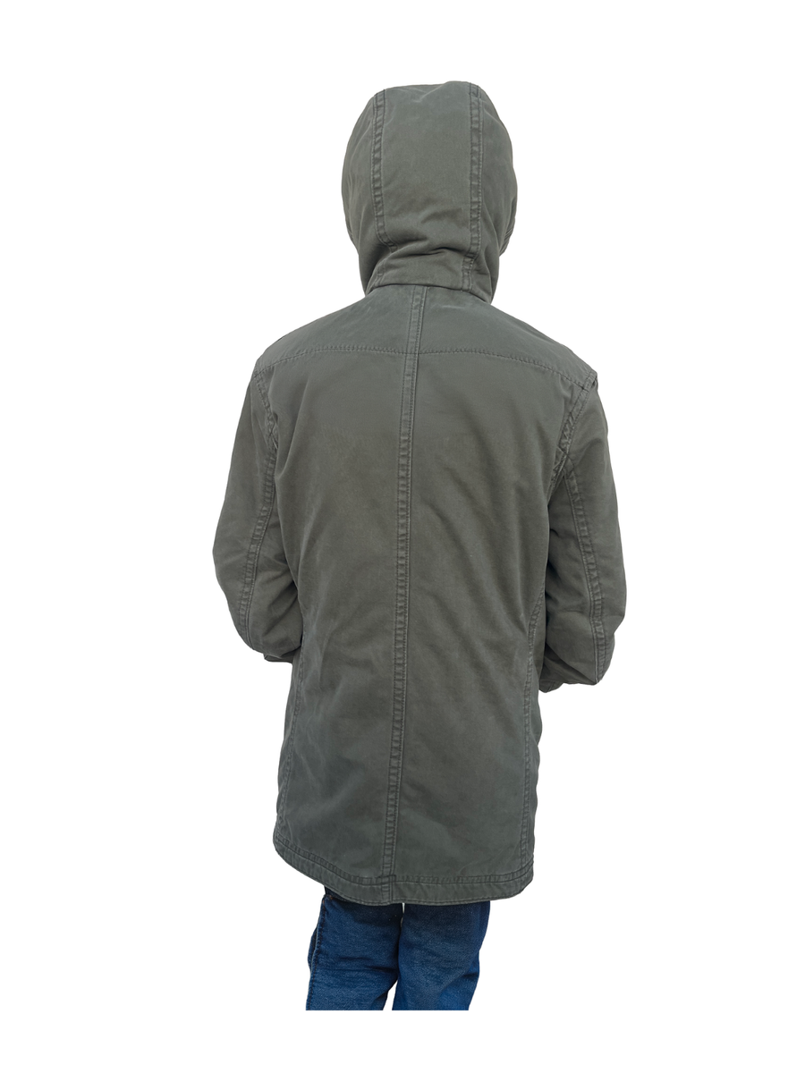 Vintage Hollister Sherpa Lined Parka Jacket Men Medium Olive