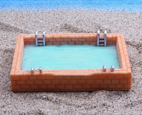 Miniatur Resin Schwimmbad Figur Outdoor Modell Szenen Diorama Landschaft  - Bild 2 von 3