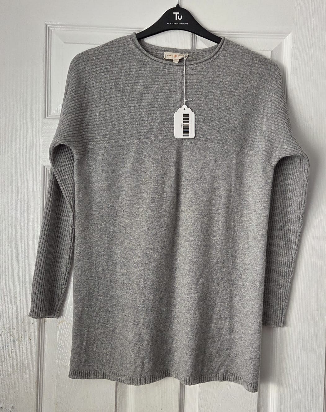 Tory Burch Designer Womens Grey 100% Cashmere Knitted Jumper Size M thumbnail 13