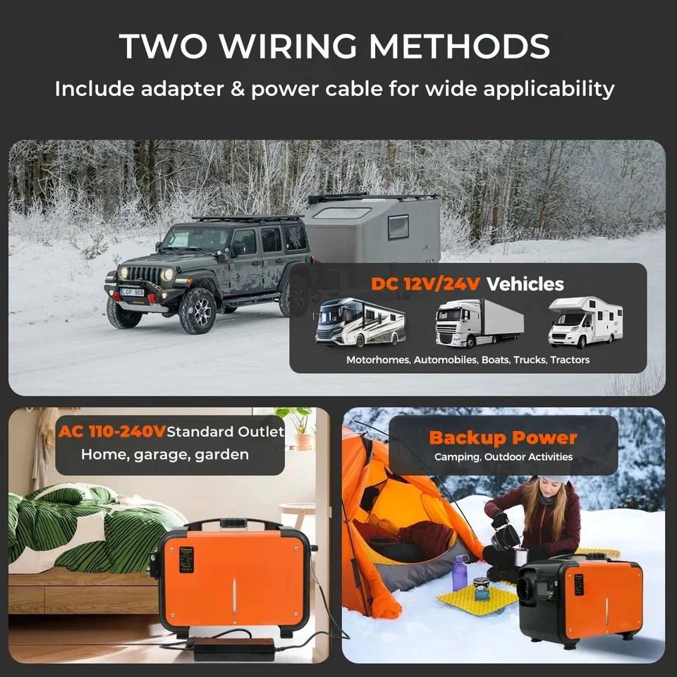 Calentador de aire diésel universal 8KW de 12 V y 24 V y 220 V AC Y CC todo en uno Foto 4 de 4