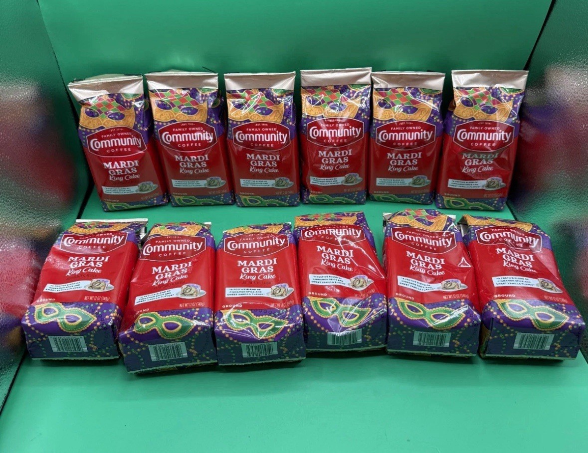 Community Coffee Mardi Gras King Cake 12oz Ground Coffee &ndash;