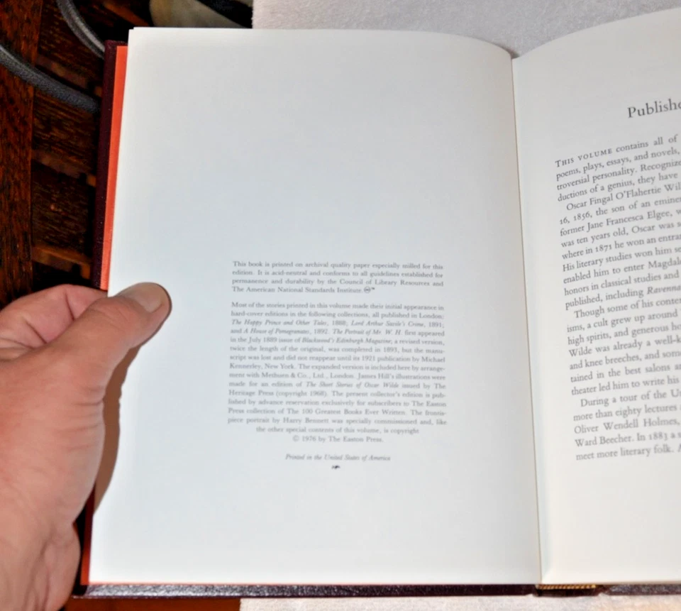 КОРОТКИЕ РАССКАЗЫ Оскар Уайльд EASTON PRESS коллекционное издание кожа с иллюстрациями - Изображение 4 из 4