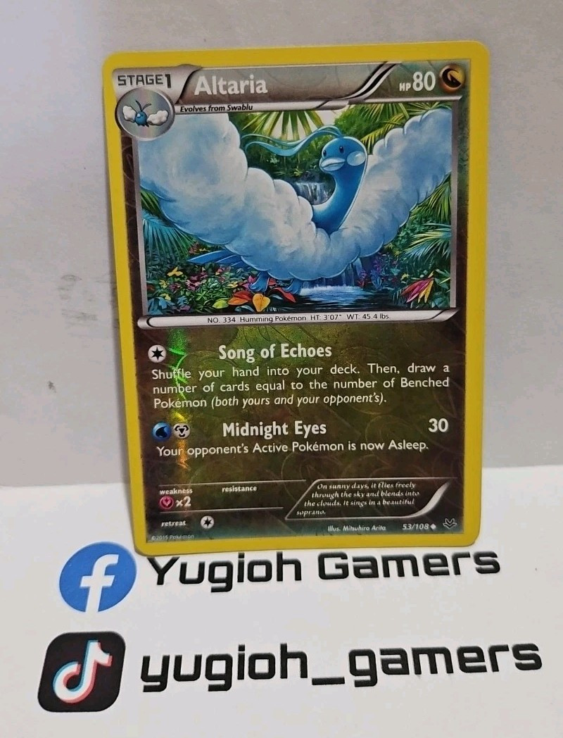 POKEMON ALTARIA 53/108 ROARING SKIES REVERSE HOLO LIGHT PLAYED 