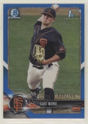 2018 Bowman Draft Chrome Blue Refractor 25/150 Jake Wong #BDC-55 5h0