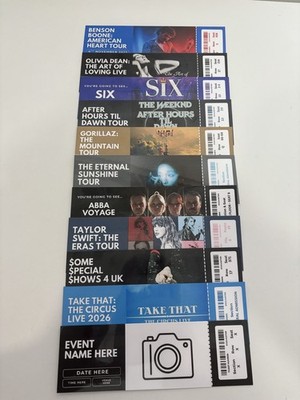 CREATE YOUR OWN: Personalised Physical Concert/Festival/Theatre Mock Ticket(s)