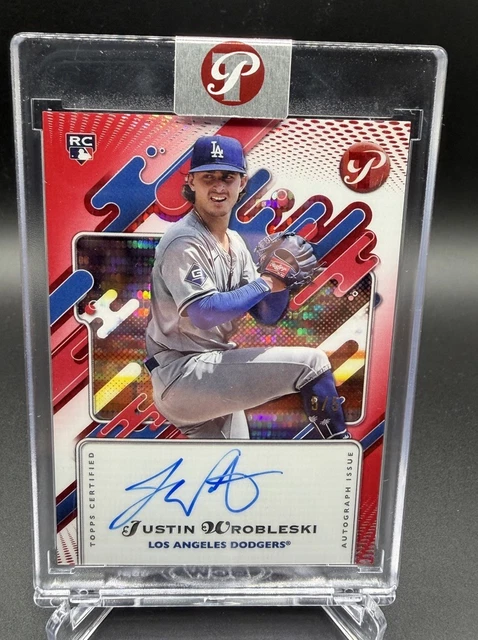 Justin Wrobleski 2025 Topps Pristine RC Red Refractor Auto #5/5 Dodgers SSP