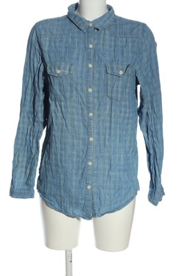 COTTON ON Jeanshemd Damen Hemd Gr. DE 36 blau-weiß Casual-Look